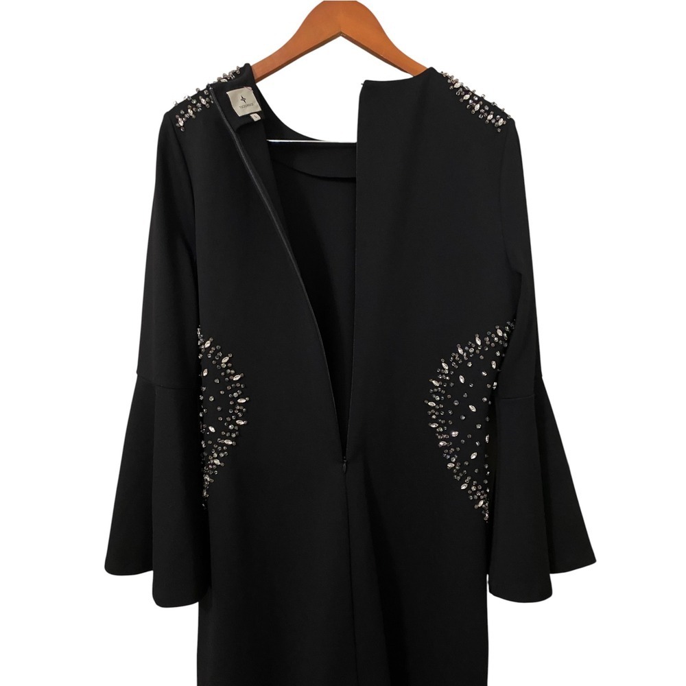 Tuckernuck Embellished Farrow Dress Large Black Rhinestone Cocktail Party Glam - Picture 11 of 16